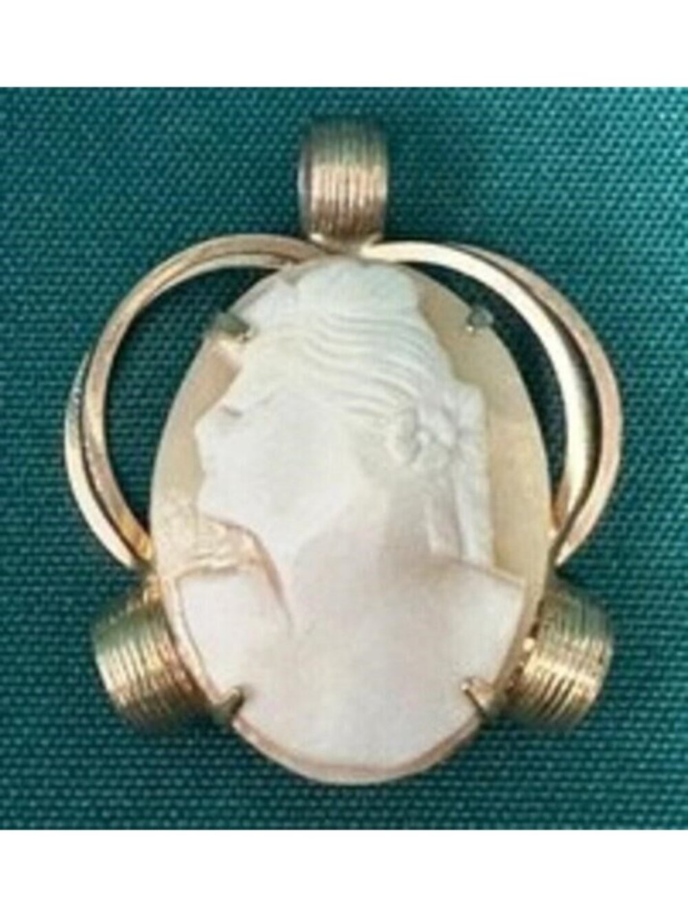 Art Deco Carved Cameo Pendant Unique Openwork Frame